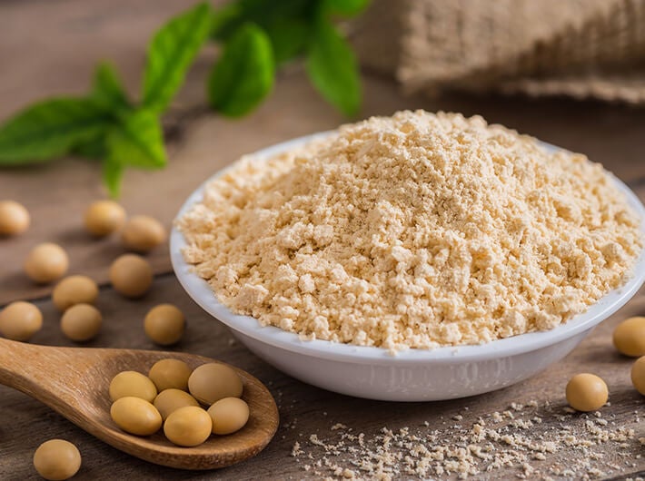 A plate and a spoon with solid and grain Lecithin compounds.